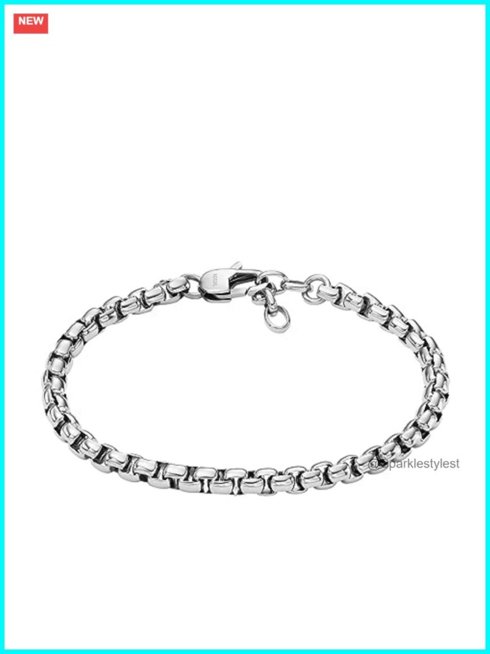 Men's Stainless Steel Chain Bracelet Lobster Clasp 7.87 Inch